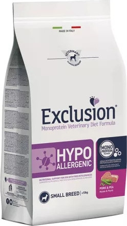 Exclusion Hypoallergenic Pork & Pea Small Breed kutya gyógytáp 2 kg