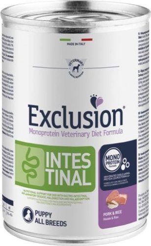 Exclusion Intestinal Puppy Pork Canned kutya gyógytáp 400 g