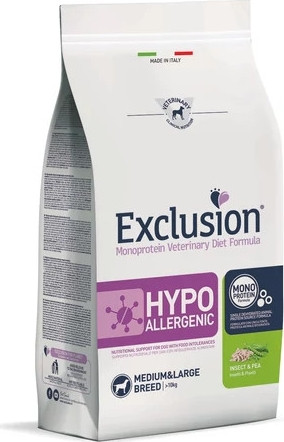 Exclusion Hypoallergenic Insect & Pea Medium & Large Breed kutya gyógytáp 12 kg