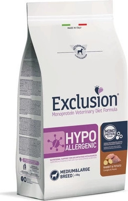 Exclusion Hypoallergenic Rabbit & Potato Medium & Large Breed kutya gyógytáp 12 kg