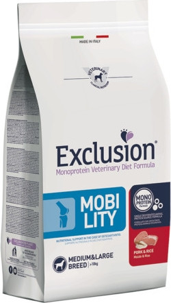 Exclusion Mobility Pork & Rice Medium & Large Breed kutya gyógytáp 12 kg