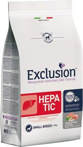 Exclusion Hepatic Pork & Rice & Pea Small Breed kutya gyógytáp 2 kg