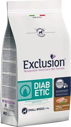 Exclusion Diabetic Pork & Sorghum Small Breed kutya gyógytáp 2 kg