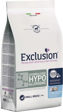 Exclusion Hydrolyzed Hypoallergenic Fish & Corn Starch Small Breed kutya gyógytáp 2 kg