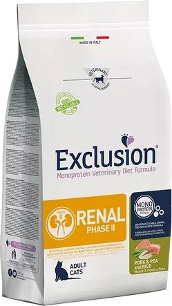 Exclusion Renal Phase2 Cat Pork & Pea& Rice macska gyógytáp 1,5 kg