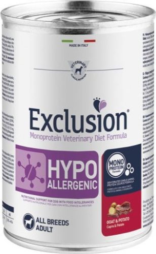 Exclusion Hypoallergenic goat & Potato Canned kutya gyógytáp 400 g
