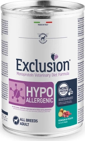 Exclusion Hypoallergenic Venison & Potato Canned kutya gyógytáp 400 g