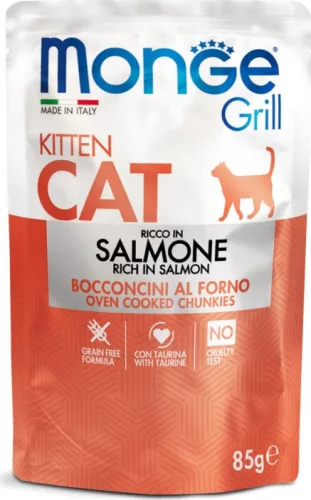 Monge Cat Grill Pouch KITTEN lazac 85 g 