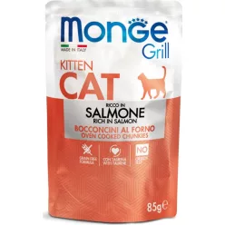 Monge Cat Grill Pouch KITTEN lazac 85 g  KARTON - 4 db