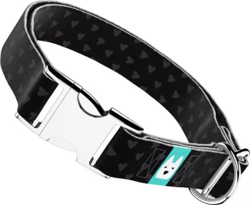 April&June Szivecskés nyakörv fekete