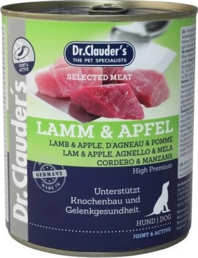 Dr.Clauder's Dog Selected Meat Bárányos és almás konzerv 800 g