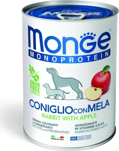 Monge Dog MONOPROTEIN Fruits Paté nyúl-alma 400 g 