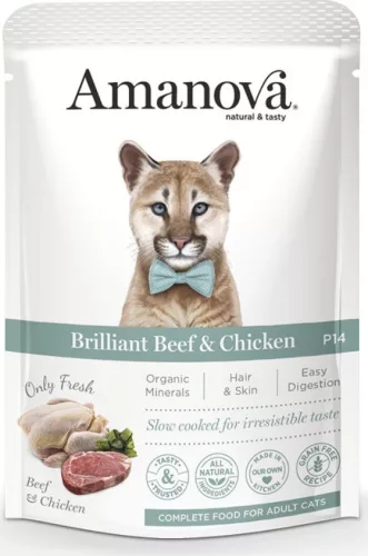 AmaNova Cat GF Pouch P14 Brilliant Beef & Chicken 85 g