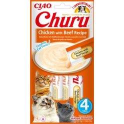 Inaba Cat Ciao Churu krémes macskaeledel - csirke, marha 4 x 14 g   Inaba Cat Ciao Churu krémes macskaeledel - csirke, marha 4 x 14 g