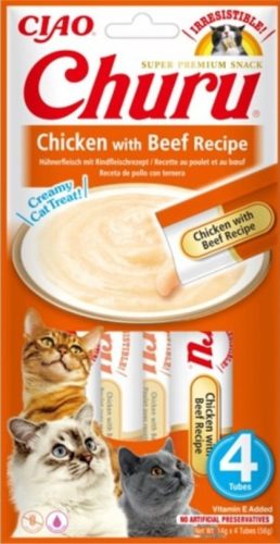 Inaba Cat Ciao Churu krémes macskaeledel - csirke, marha 4 x 14 g