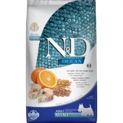   N&D Dog Ocean tőkehal, tönköly, zab & narancs adult mini 2,5 kg