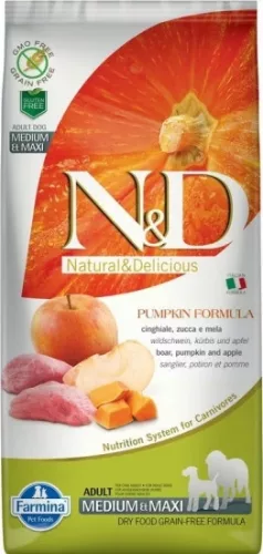 N&D Dog Grain Free vaddisznó & alma sütőtökkel adult medium/maxi 12 kg