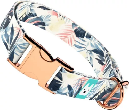 April&June kék és rózsaszín trópusi levél mintás nyakörv