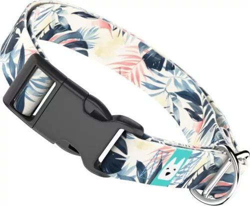 April&June kék és rózsaszín trópusi levél mintás nyakörv