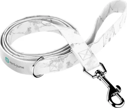 April&June fehér márvány mintás póráz