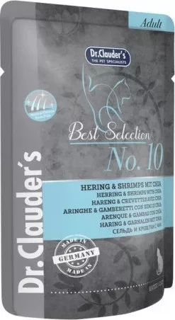 Dr.Clauder's Cat Best Selection No10 Alutasak Hering & garnéla chia maggal 85 g