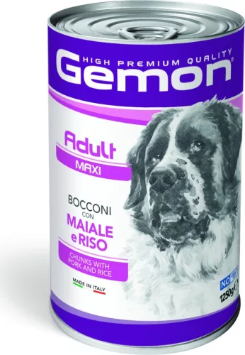 Gemon Dog konzerv Adult Maxi Sertés & Rizs 1250 g  KARTON - 12 db