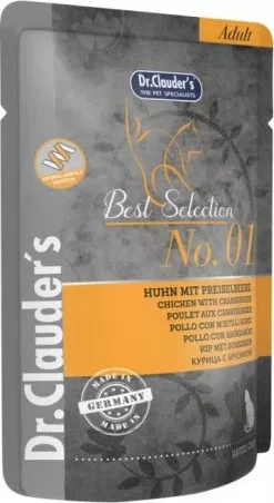 Dr.Clauder's Best Selection Cat No1 alutasak csirke tőzegáfonyával - Mono Protein 85 g KARTON - 16 db