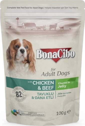 Bonacibo Pouch - Wet Adult Dog Food - Chicken & Beef 100 g