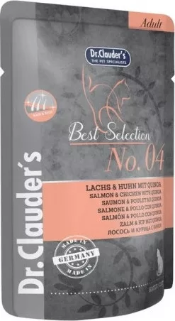 Dr.Clauder's Best Selection Cat No4 alutasak lazac & csirke quinoával - Hair & Skin 85 g KARTON - 16 db