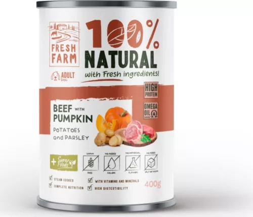 Fresh Farm Coarse pate with beef, pumpkin, potatoes & parsley 400 g