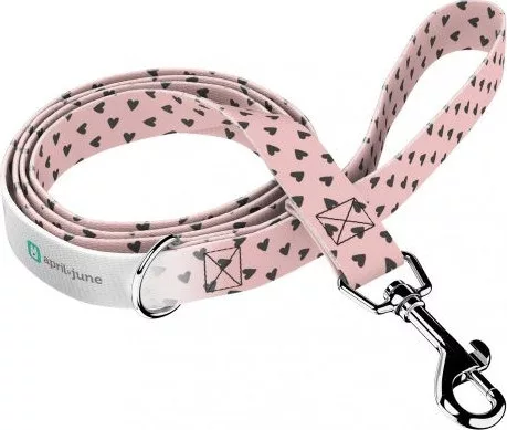 April&June Szivecskés póráz rózsaszín 