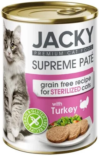 Jacky steril macska konzerv pástétom pulyka 400 g