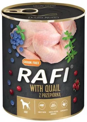 RAFI kutya pástétom fürj vörös- és kék áfonyával konzerv 400 g