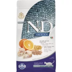   N&D Cat Ocean tőkehal, tönköly, zab & narancs adult 1,5 kg