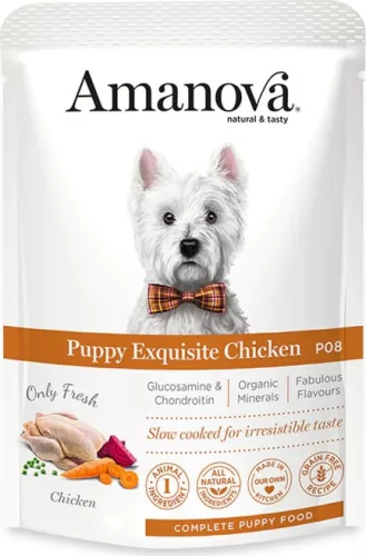 AmaNova Dog GF Pouch Puppy Exquisite Chicken P08 100 g