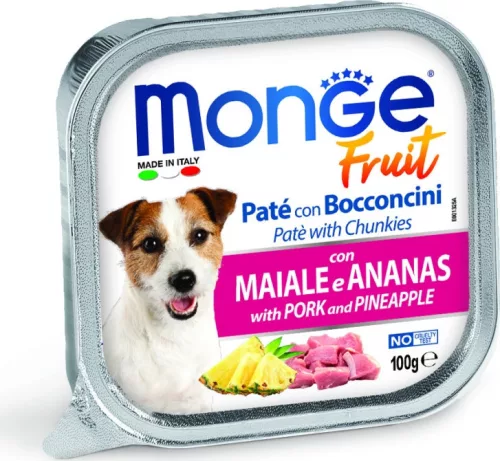 Monge Dog Fruit Paté&Chunkies sertés-ananász 100 g  KARTON - 4 db