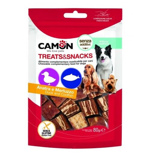 Camon snack kacsás tőkehalas kockák 80g