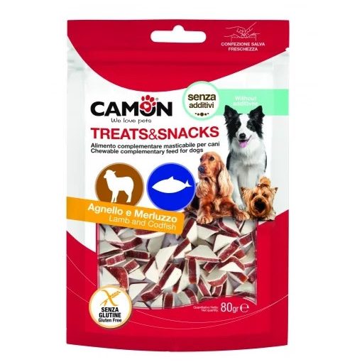 Camon snack bárányos tőkehalas háromszögek 80g