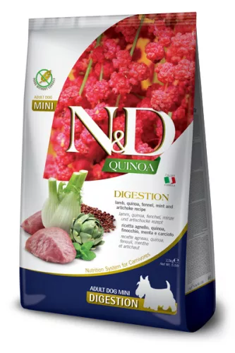 N&D Quinoa Dog Digestion bárány & édeskömény Adult Mini 2,5 kg