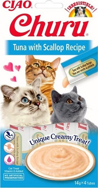 Inaba Cat Churu Püré - tonhal, fésűkagylóval 4 x 14 g