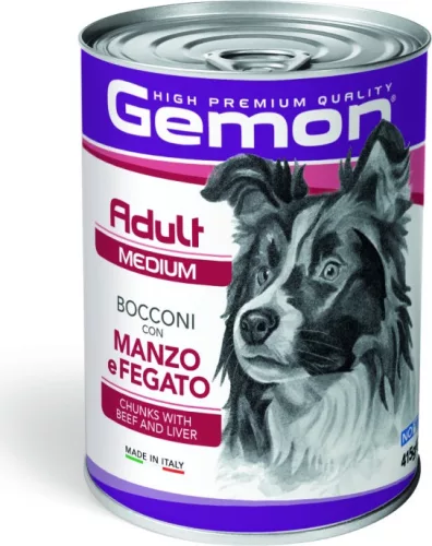 Gemon Dog konzerv Adult Medium Marha & Máj 415 g 