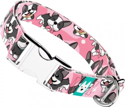 April&June Boston Terrier rózsaszín nyakörv