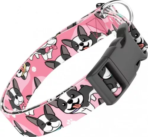 April&June Boston Terrier rózsaszín nyakörv