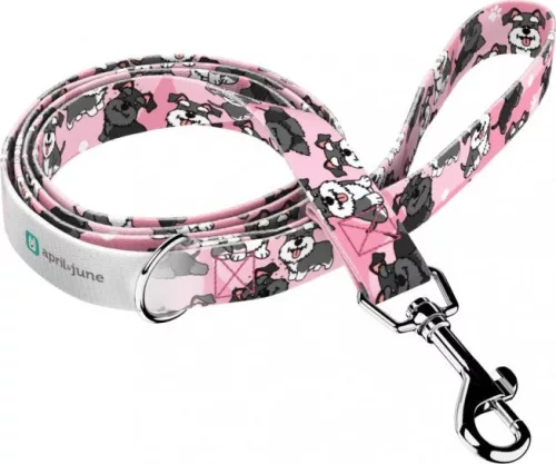 April&June Schnauzer rózsaszín póráz