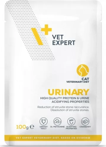 VetExpert Veterinary Diet Urinary tasak macskáknak 100 g KARTON - 12 db