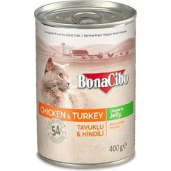 Bonacibo Canned Cat Foods Chicken & Turkey 400 g