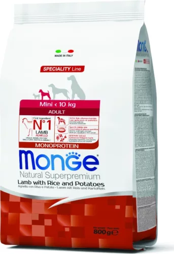 Monge Dog Speciality Line Mini Bárány, rizs & burgonya - Adult 800 g