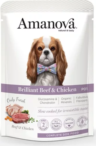 AmaNova Dog GF Pouch Adult Brilliant Beef & Chicken P01 300 g
