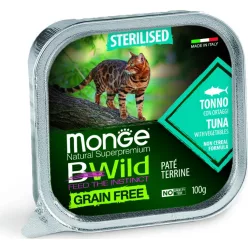   Monge BWild Grain Free Cat Sterilised Tonhal és zöldségek 100 g 