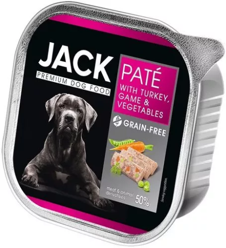 Jack gabonamentes pulyka, vad - zöldség pástétom kutya konzerv 150 g
